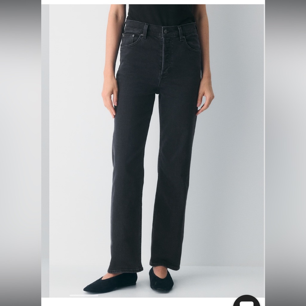 Aritzia Denim forum black Arlo high rise straight leg jeans